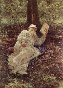 llya Yefimovich Repin Tolstoy Resting in the Wood oil on canvas